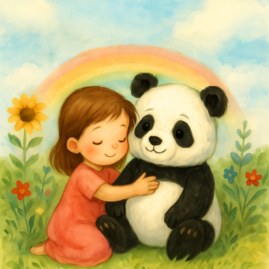 Panda-Abenteuer – personalisiertes Kinderheft - Set G2 mit großem Panda für Mädchen