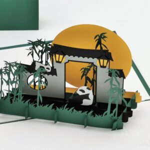 Pop-Up Karte Panda & Bambus