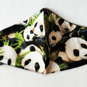 Gesichts-, Alltags-, Behelfs- Maske, Motiv Pandas, Vögelchen & Schmetterling